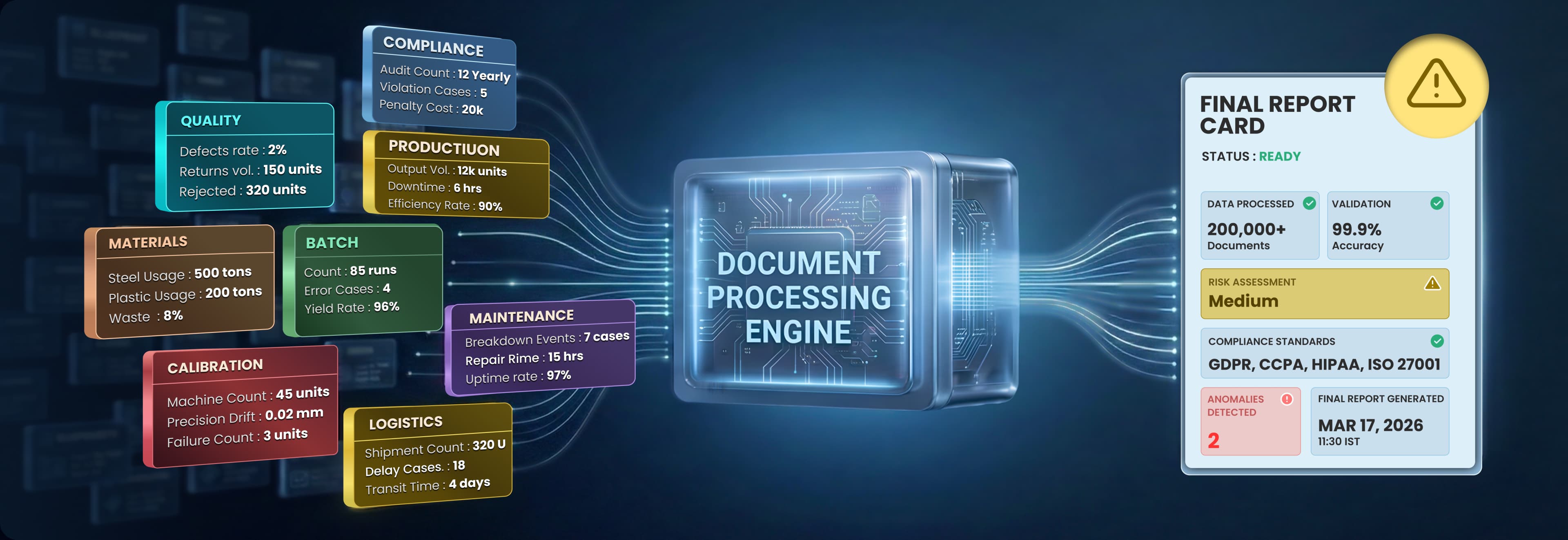 AI document processing engine for manufacturing operations