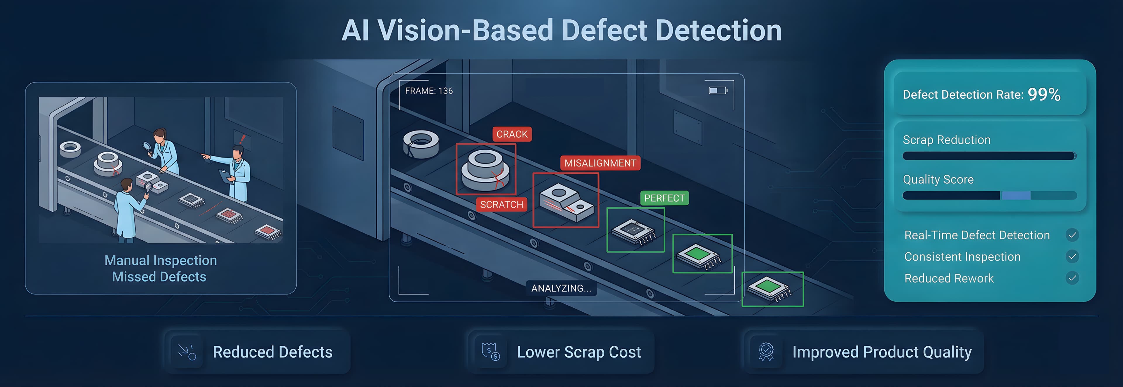 AI visual quality inspection system for manufacturing production lines