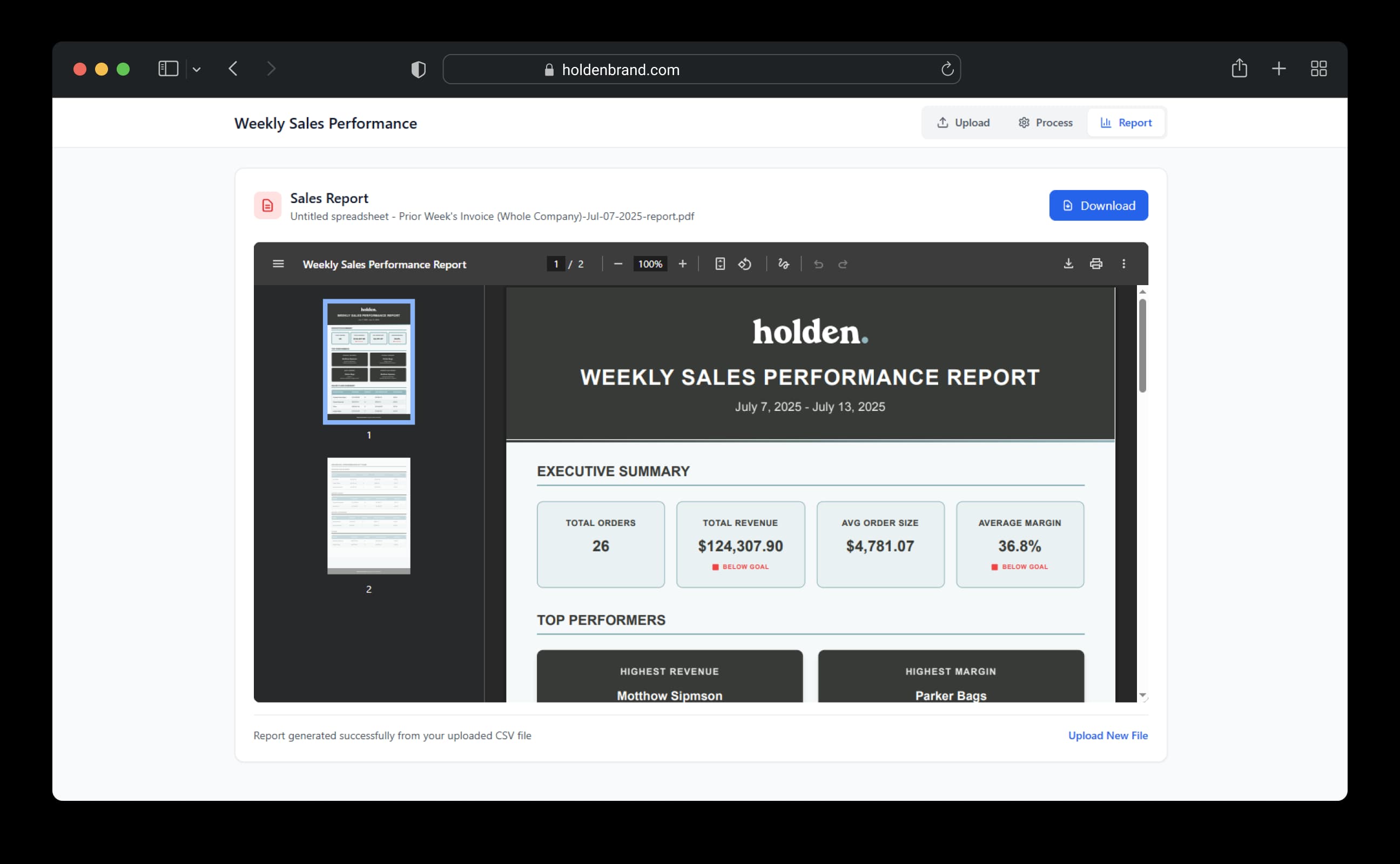 Creating User-Friendly Reports from Calculated Metrics