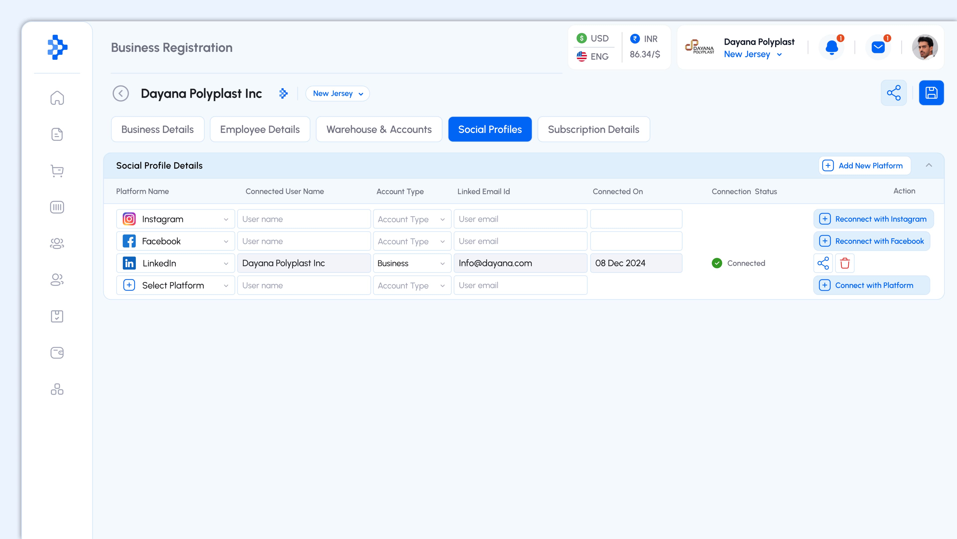 Multi-Account Social API Integration